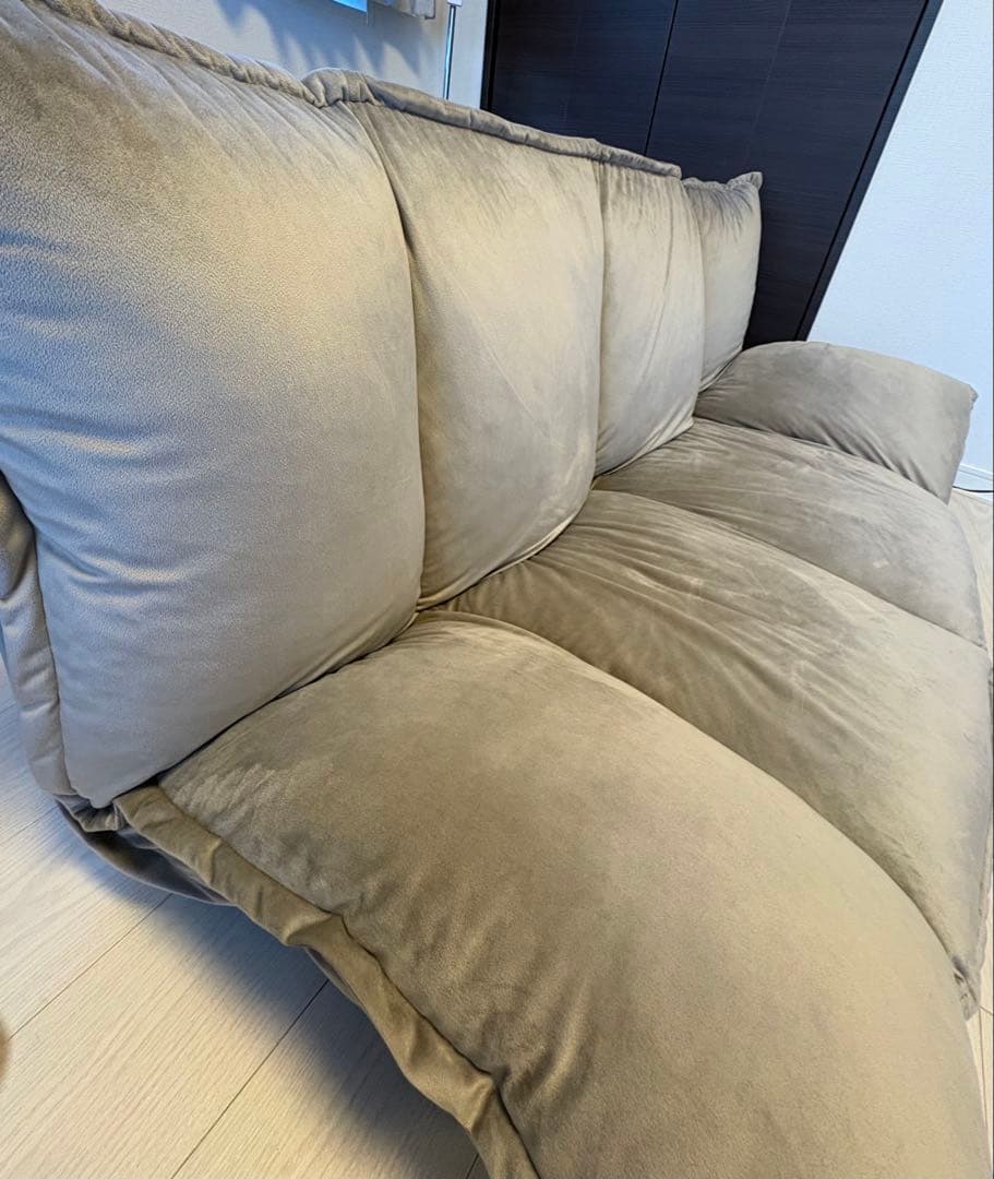 引取限定　LOWYA フロアソファ グレー 美品　2人掛け・3人掛けソファ