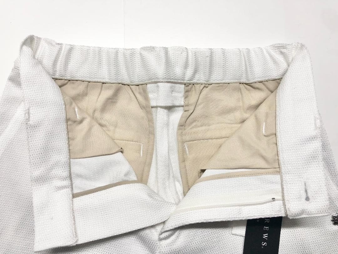 ○★新品未使用　St ANDREWS　ドビーストレッチクロップドパンツ　S　白