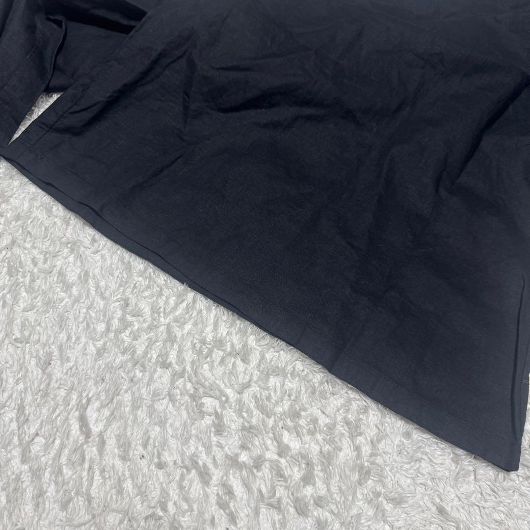 24年 美品 kagure かぐれ ワイドオールインワン リネン ブラック