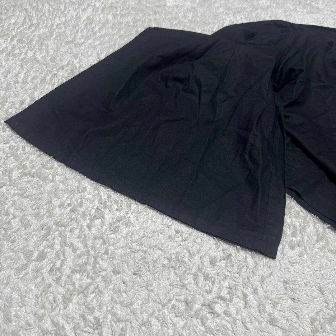 24年 美品 kagure かぐれ ワイドオールインワン リネン ブラック