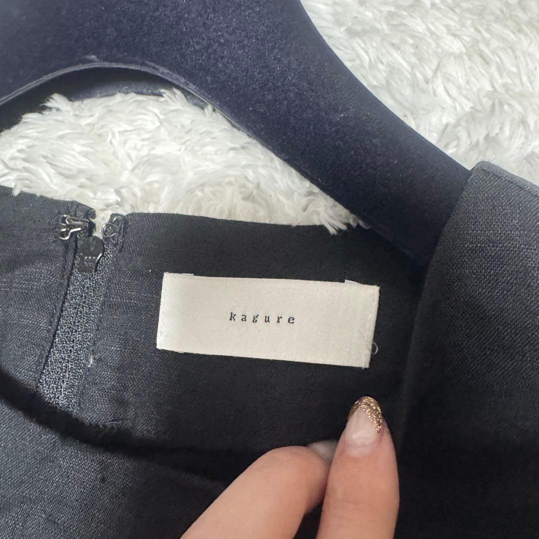 24年 美品 kagure かぐれ ワイドオールインワン リネン ブラック