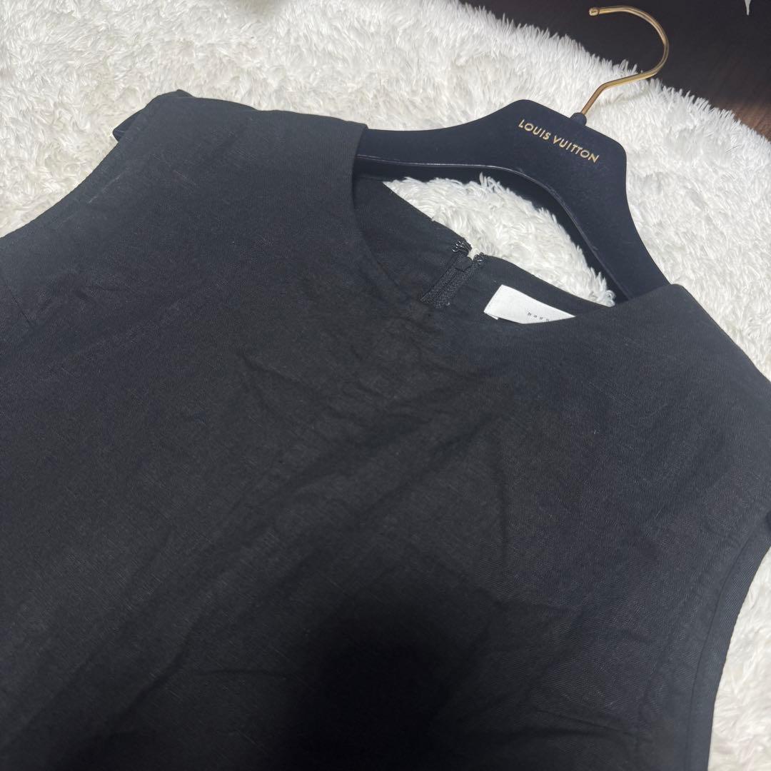 24年 美品 kagure かぐれ ワイドオールインワン リネン ブラック