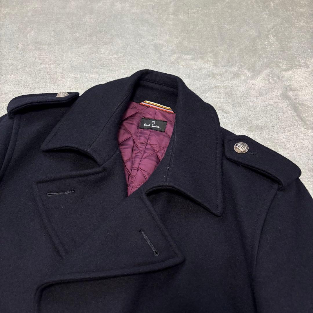 美品✨ポールスミス カシミヤ ナポレオンコート キルティング 銀ボタン 三者混