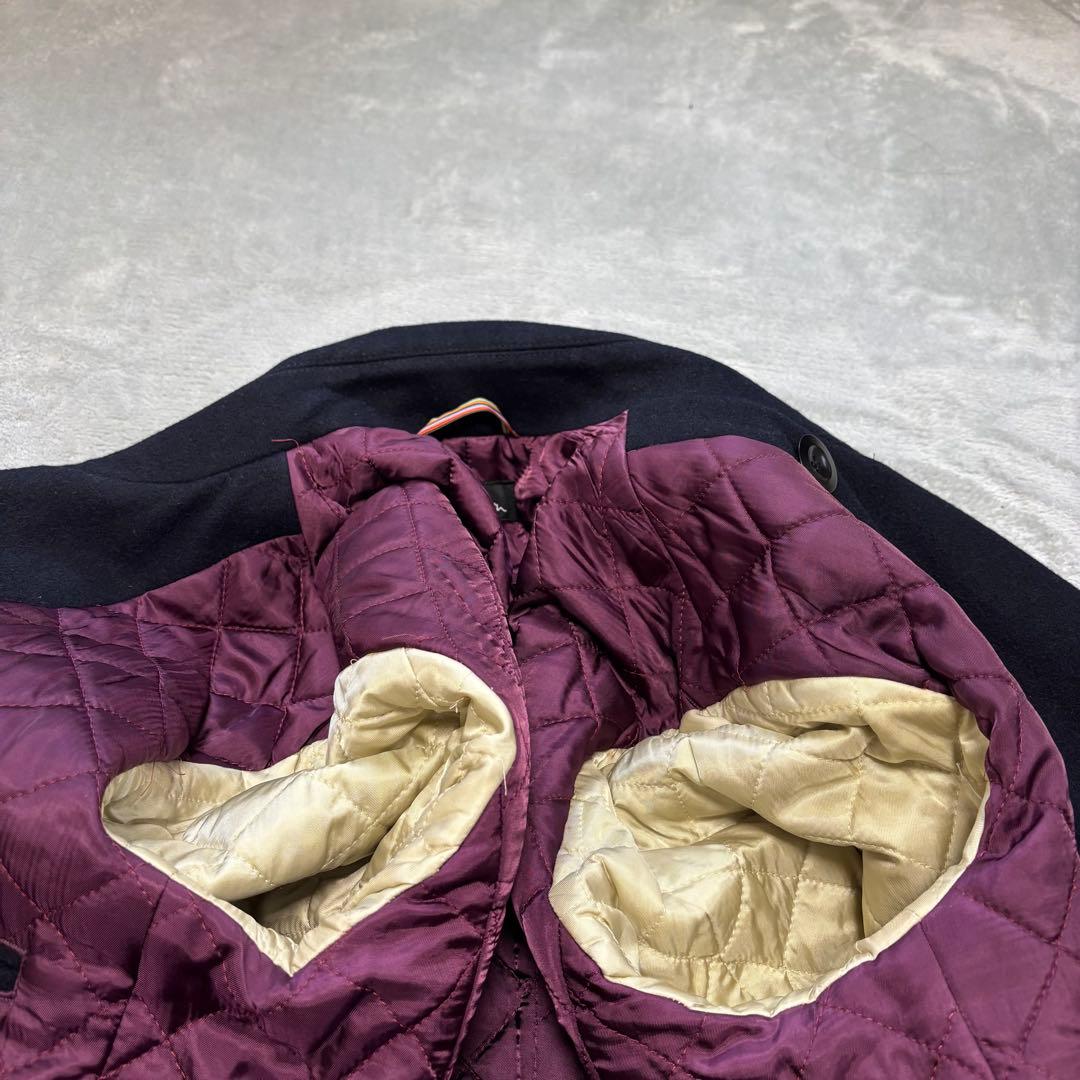 美品✨ポールスミス カシミヤ ナポレオンコート キルティング 銀ボタン 三者混