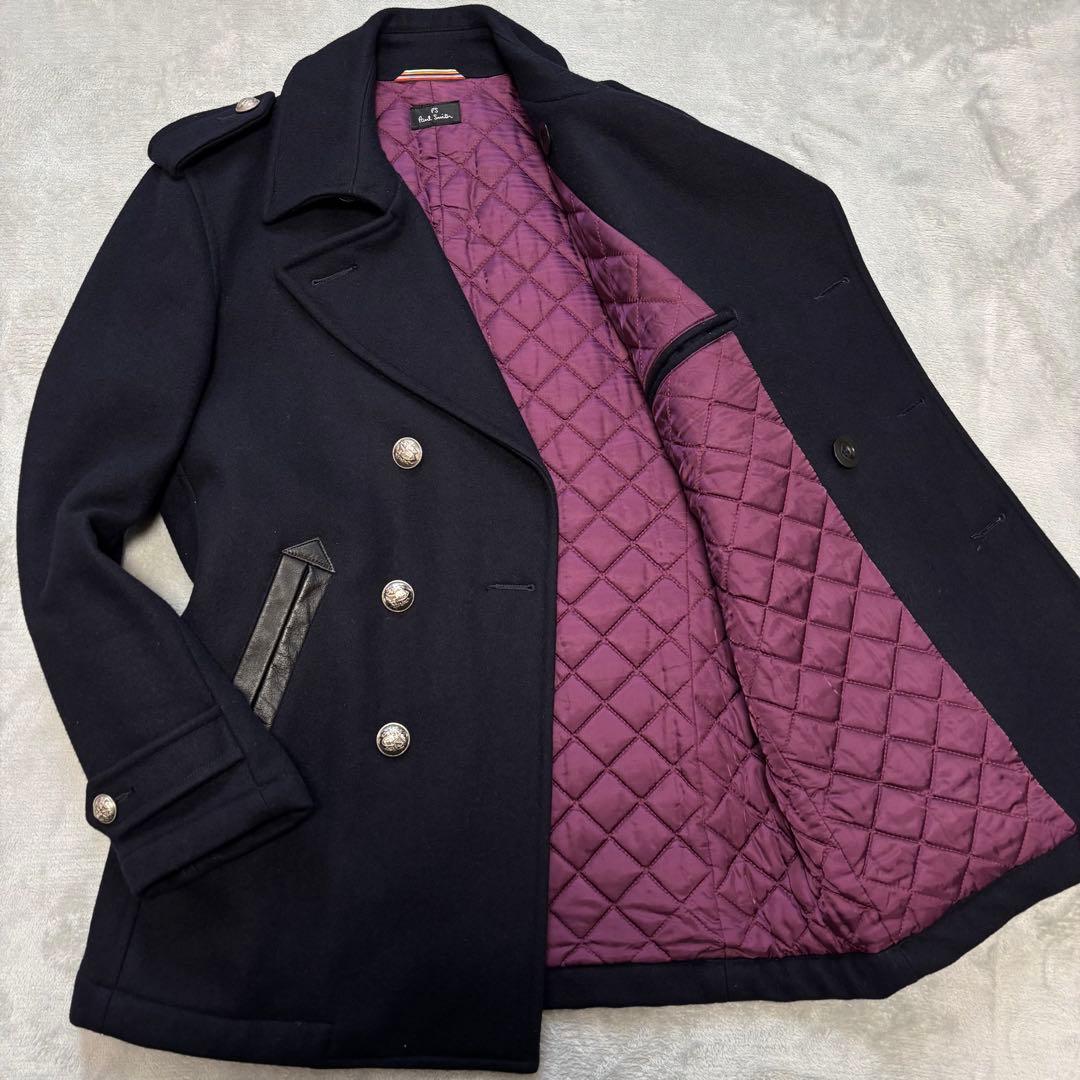 美品✨ポールスミス カシミヤ ナポレオンコート キルティング 銀ボタン 三者混