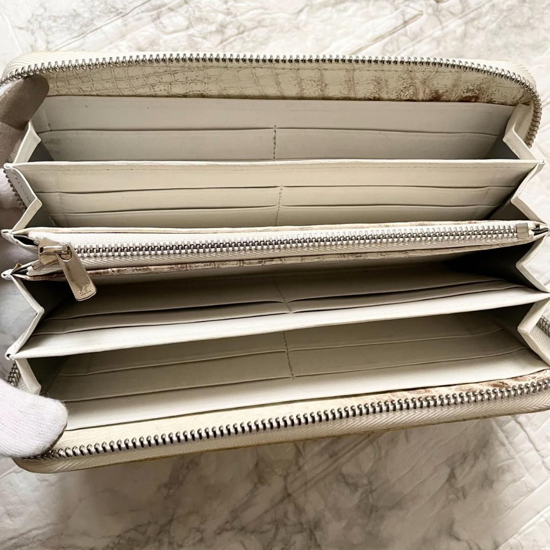 極美品✨東京クロコダイル　長財布　クロコダイル　本革　ヒマラヤ　JRA ホワイト