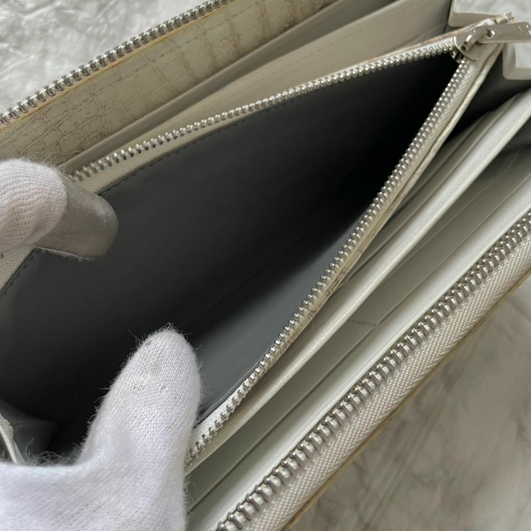 極美品✨東京クロコダイル　長財布　クロコダイル　本革　ヒマラヤ　JRA ホワイト