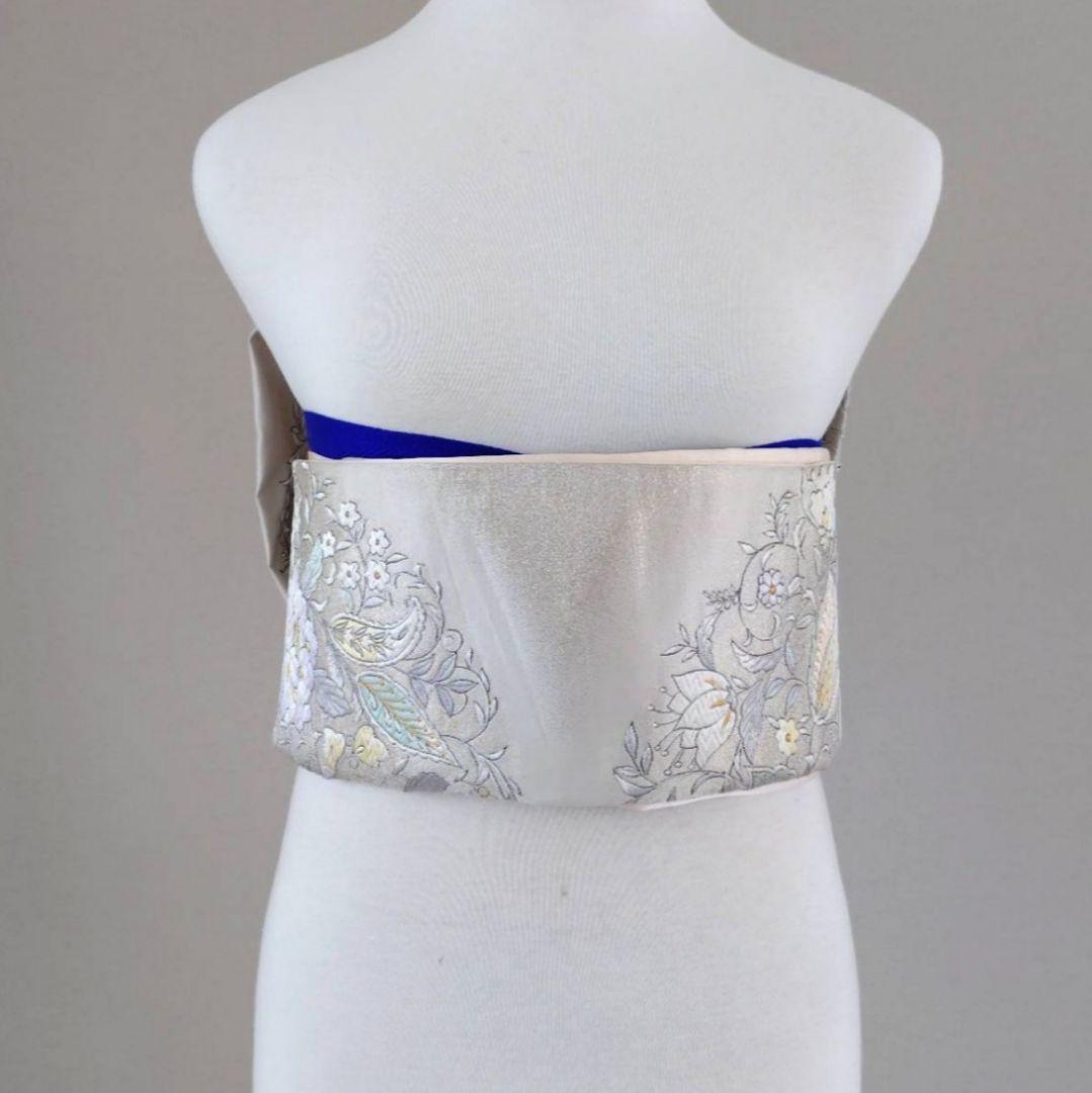 専用　一部式作り帯　振袖用　華やぎ　胴巻き～90㎝　十三参りにも　正絹　銀色