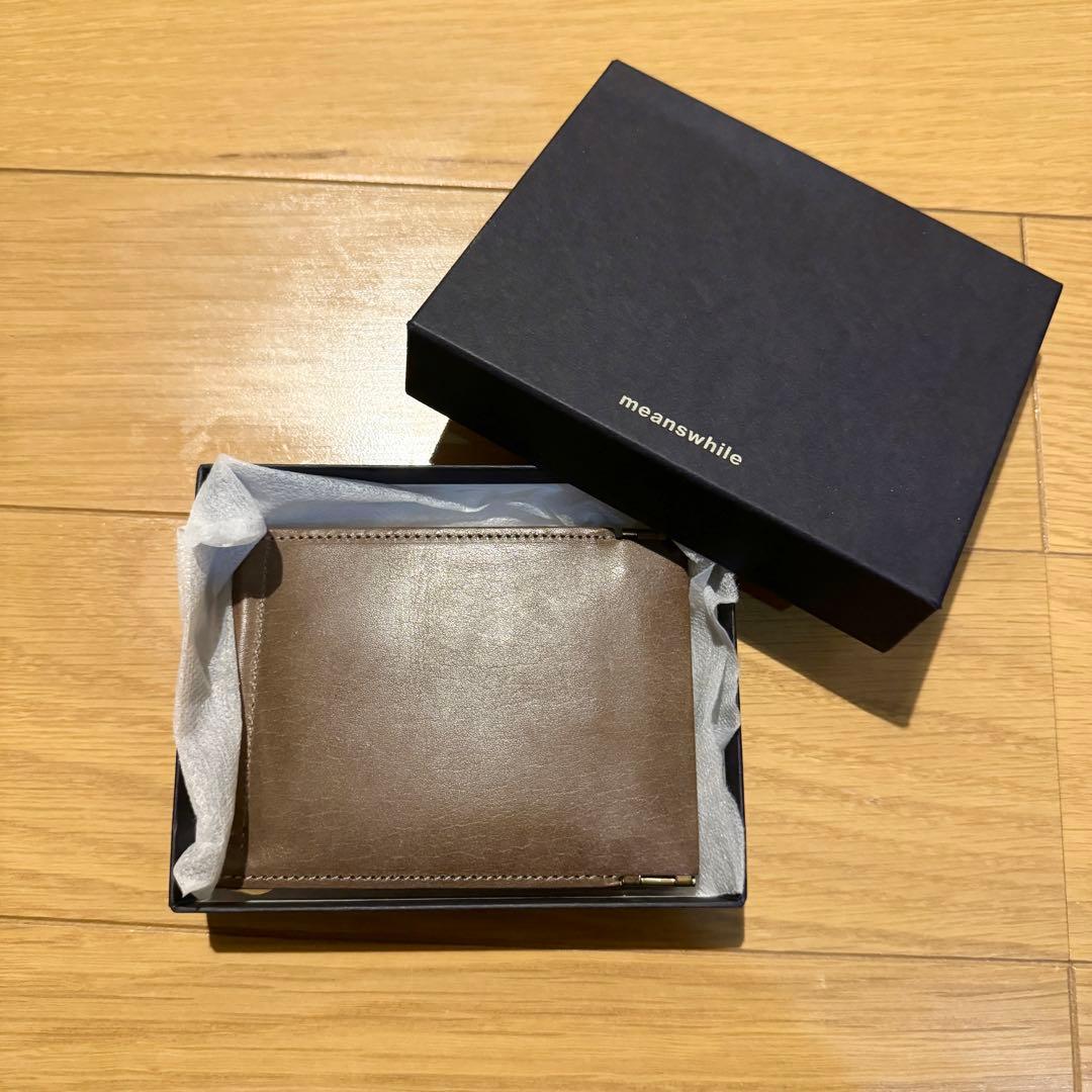 新品 完売品 meanswhile WAX LEATHER MONEY CLIP