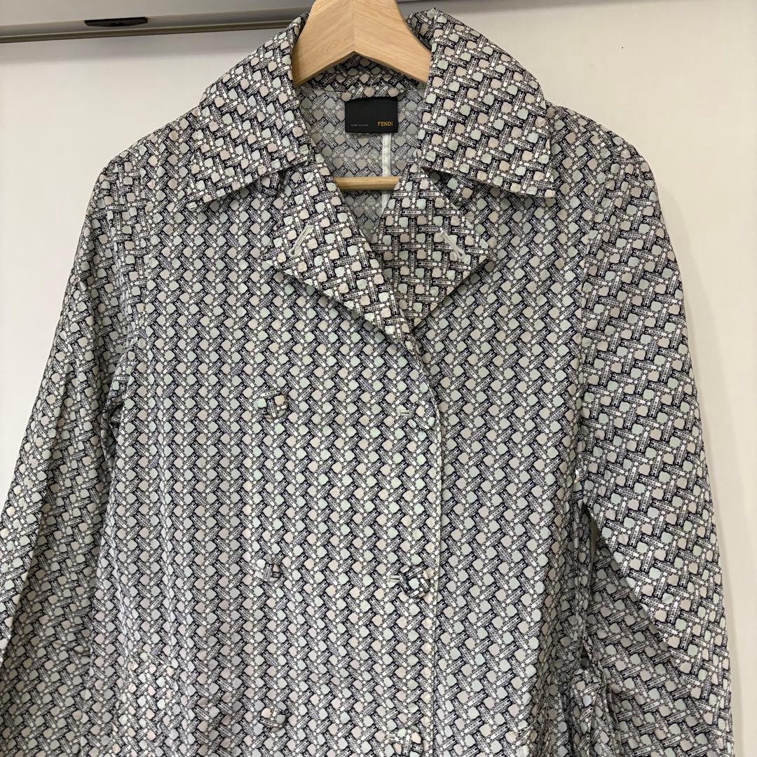 FENDI フェンディ　トレンチコート　ロゴ　Mサイズ相当　38