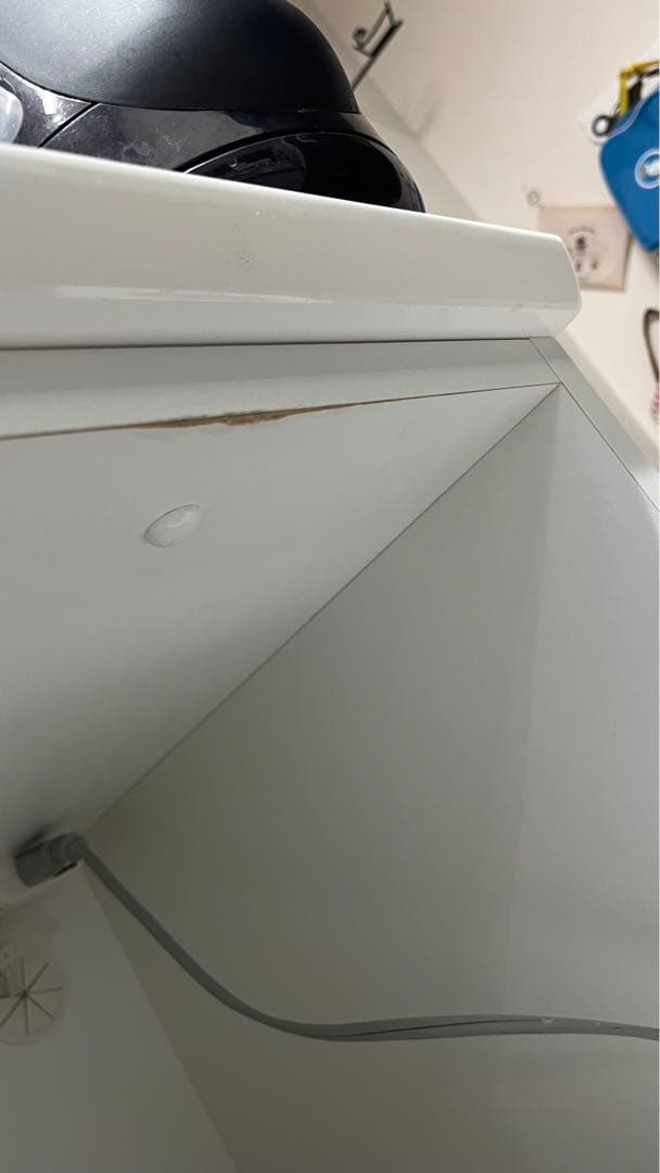 ホワイト木製食器棚 ガラス扉付き