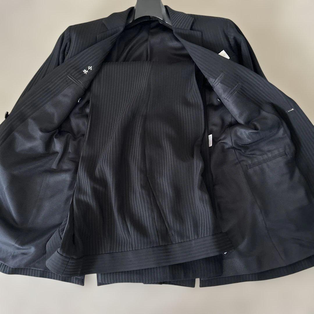 テーラー雅　ブラック ストライプ スーツ