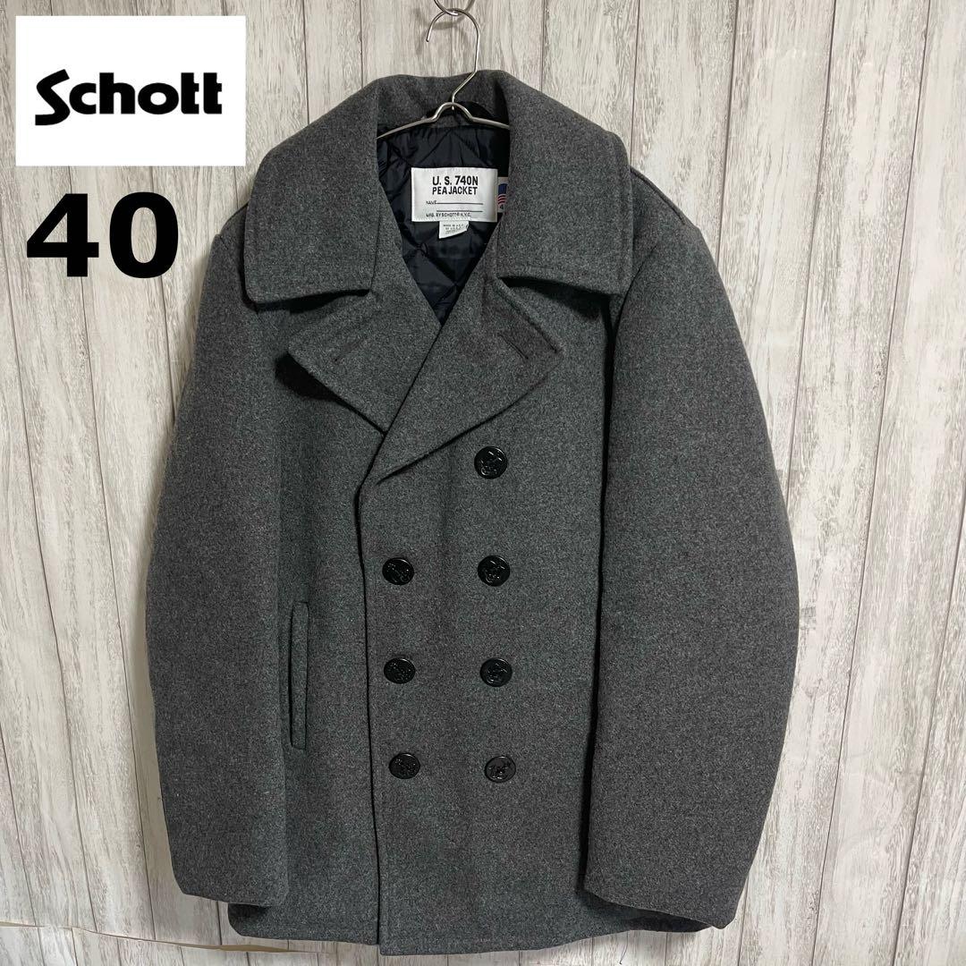 ホワイトラビット☆ Schott ピーコート グレー キルティング