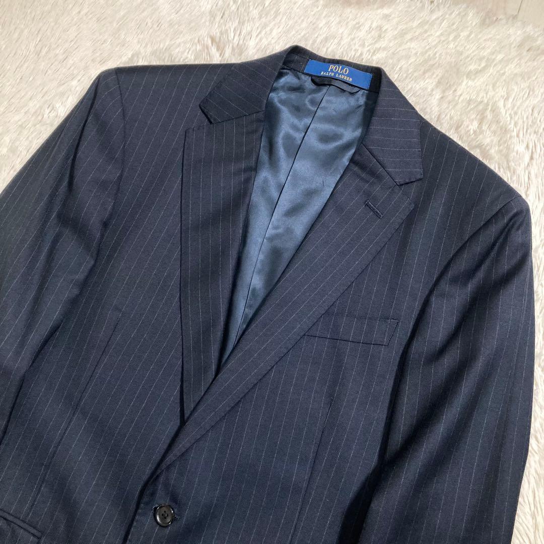 極美品 現行タグ ポロラルフローレン スーツ セットアップ ウール ストライプ