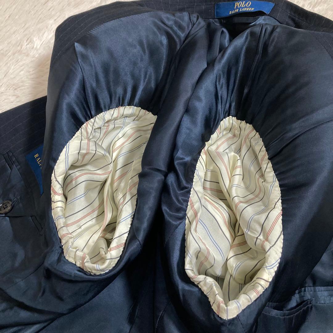 極美品 現行タグ ポロラルフローレン スーツ セットアップ ウール ストライプ