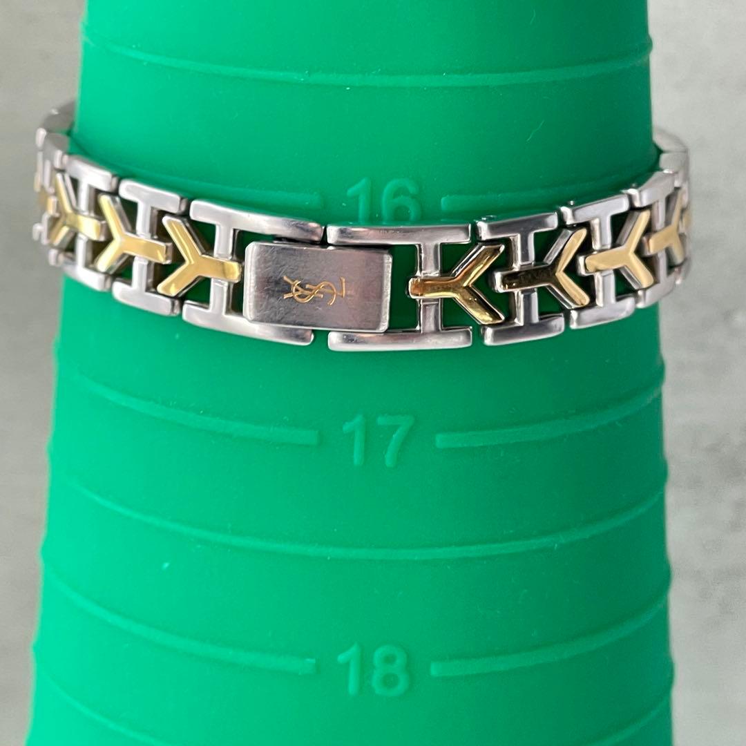 稼動品　美品　YSL イヴサンローラン　青文字　ゴールドバー　オクタゴン　腕時計