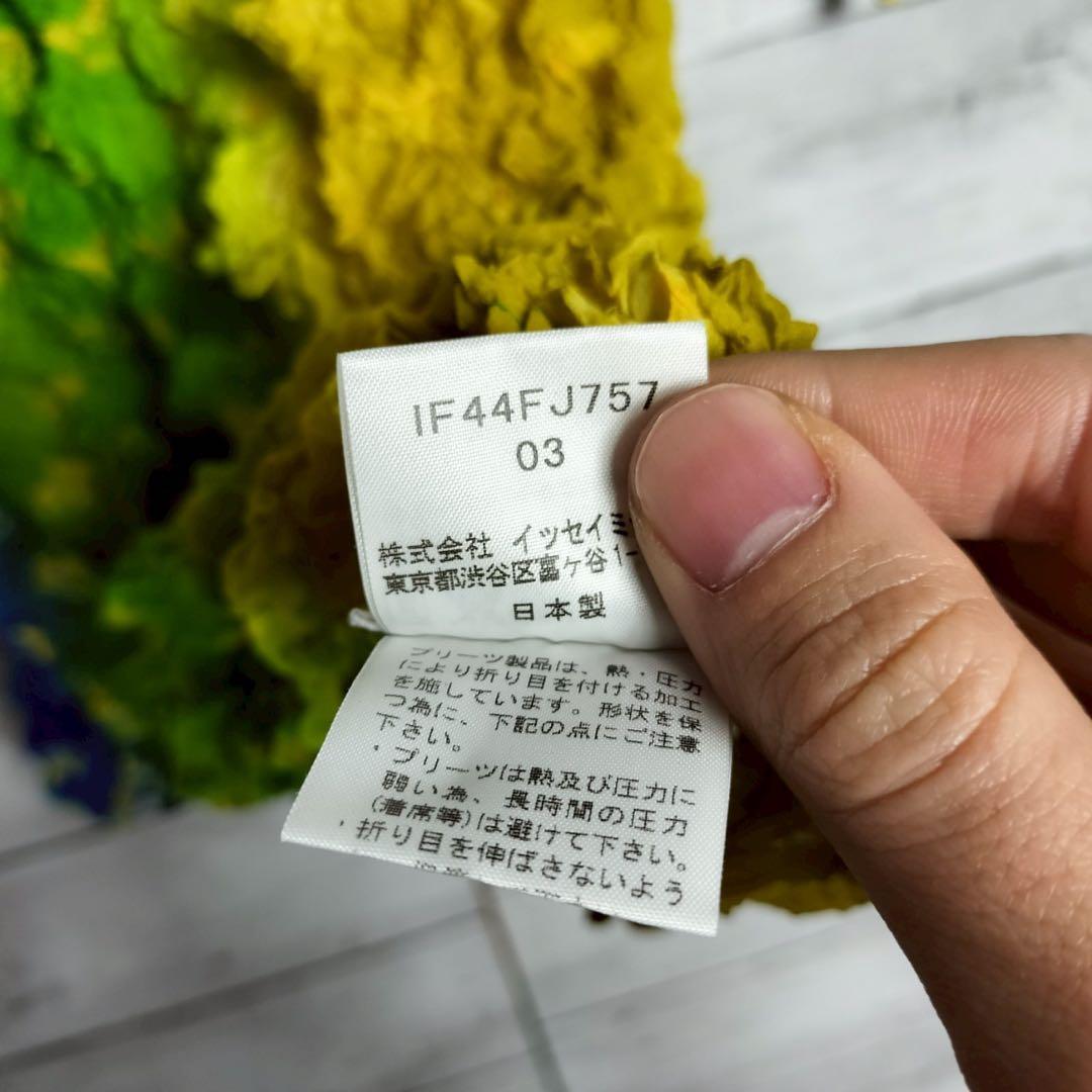 イッセイミヤケ シワ加工カットソー 半袖 ポップコーン シフォン グラデーション