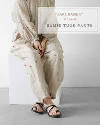 専用kijinokanosei キジノカノウセイ ラミー刺繍タックパンツさくらん