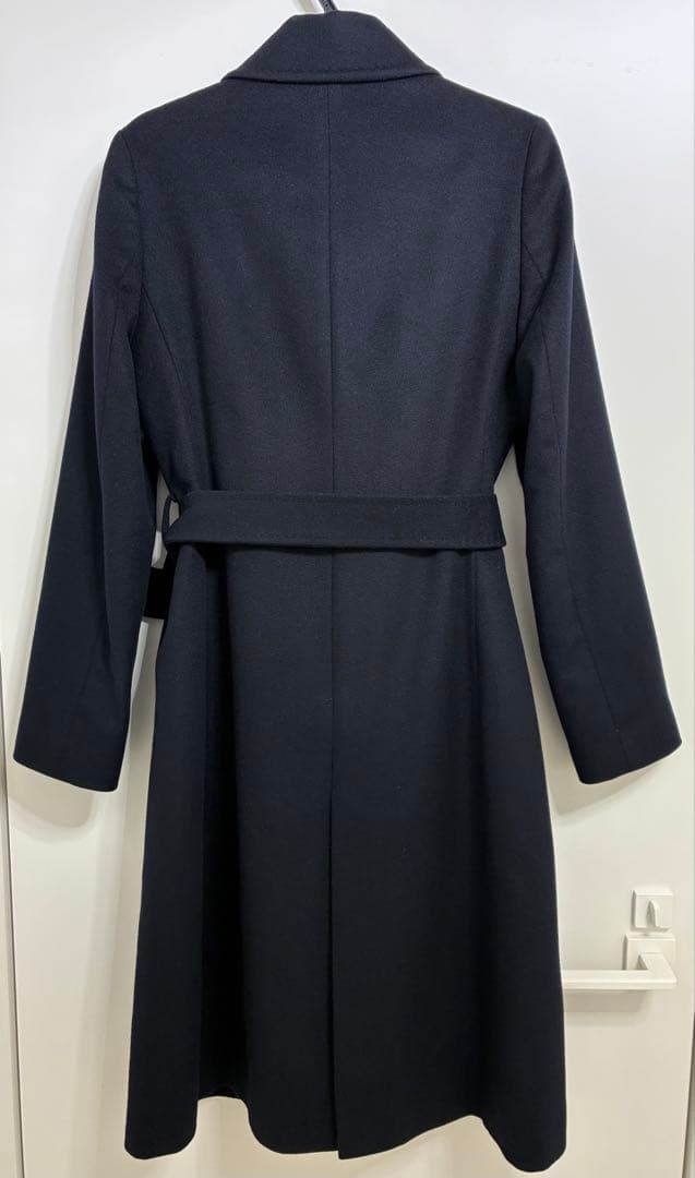 イネドINED 9号ネイビー濃紺カシミヤ100%ラップコート冠婚葬祭フォーマル