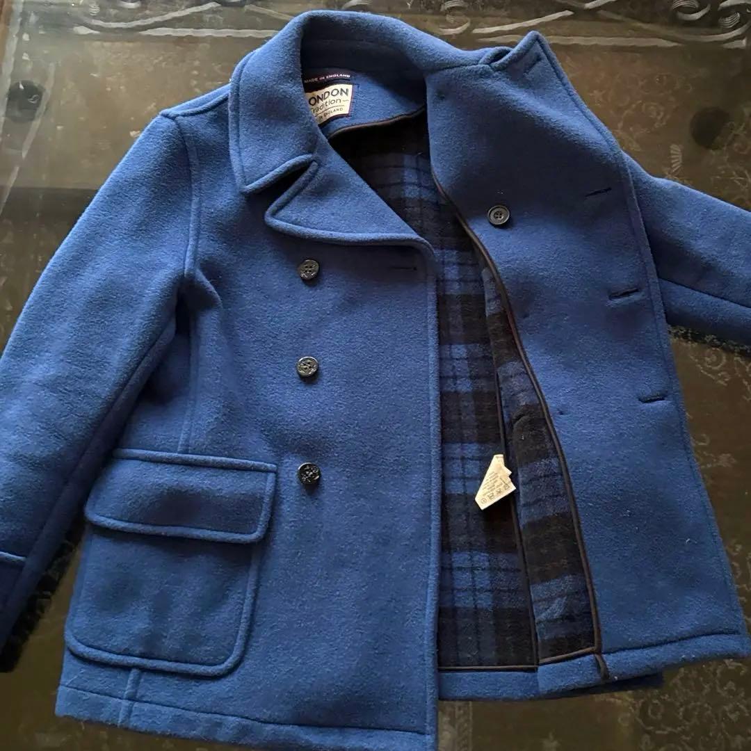 ロンドントラディション　ウール　ピーコート　ブルー　イングランド製