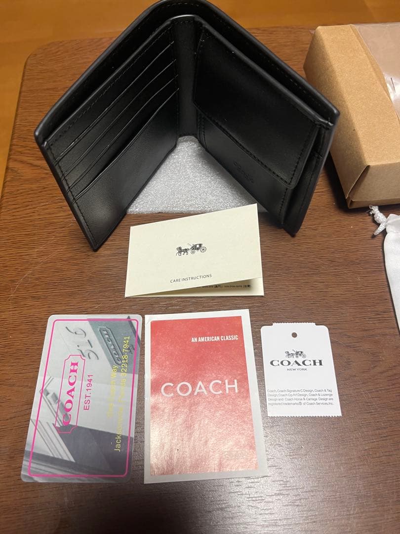 ヅッチー　コーチ 財布 COACH メンズ 二つ折り財布 ケース付
