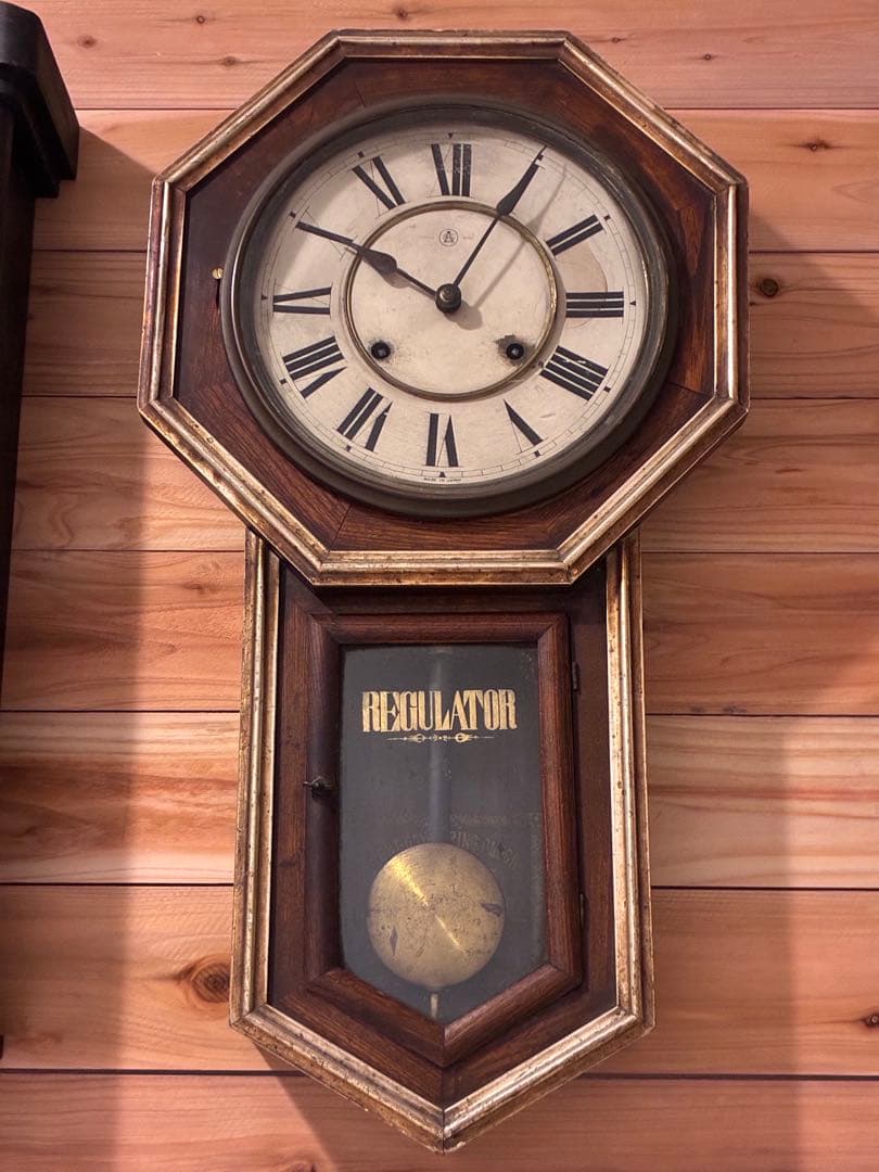 愛知時計　アンティーク柱時計　稼働品