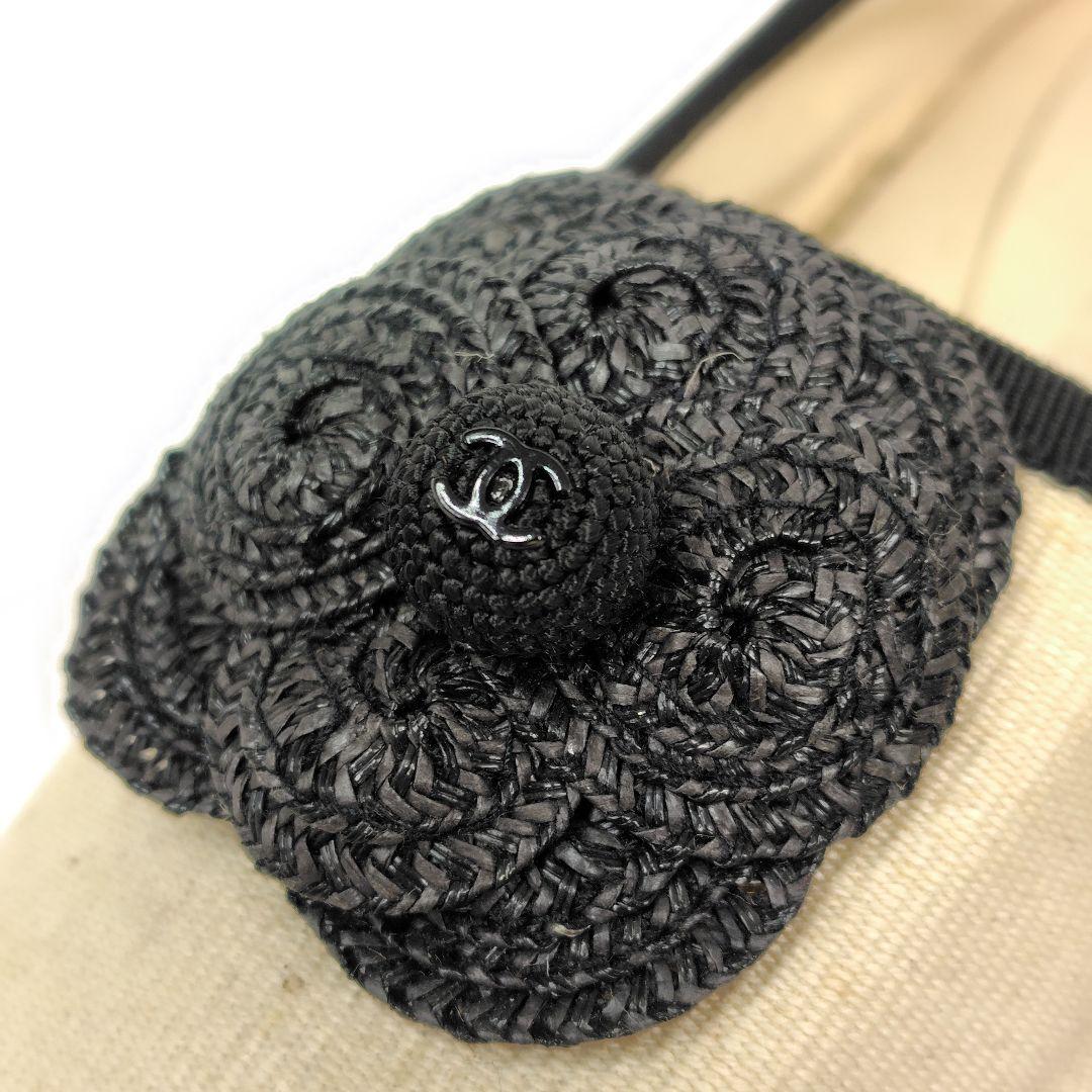 えな様★CHANEL シャネル エスバドリーユ 36 フラット 23cmカメリア