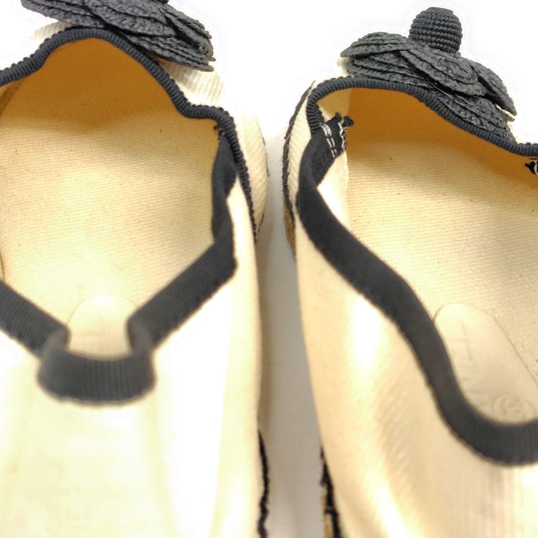 えな様★CHANEL シャネル エスバドリーユ 36 フラット 23cmカメリア