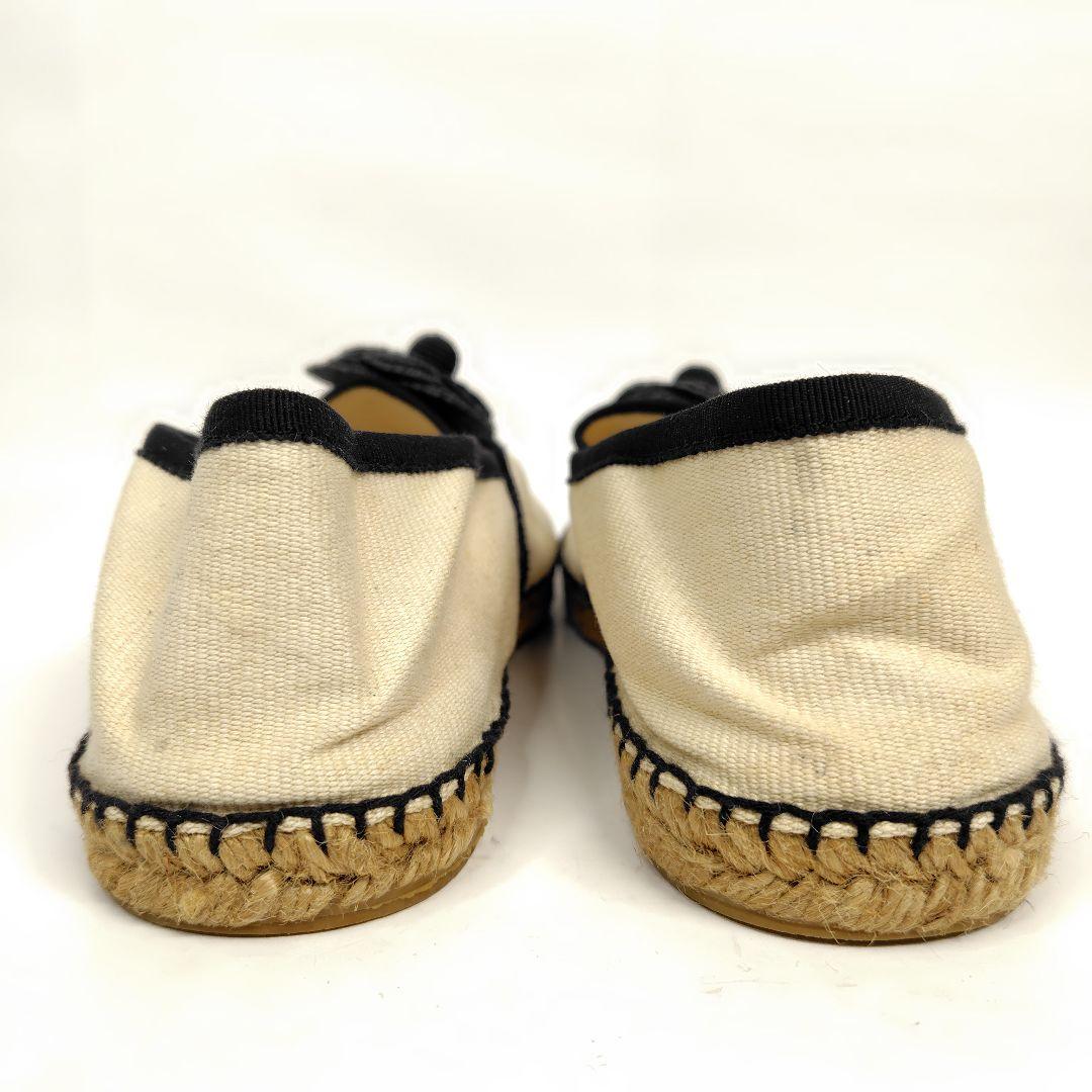 えな様★CHANEL シャネル エスバドリーユ 36 フラット 23cmカメリア