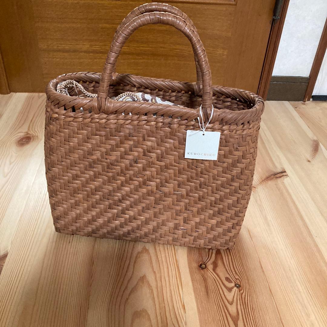 ブラウン 仙台やまぶどうかごバッグ ハンドル付き