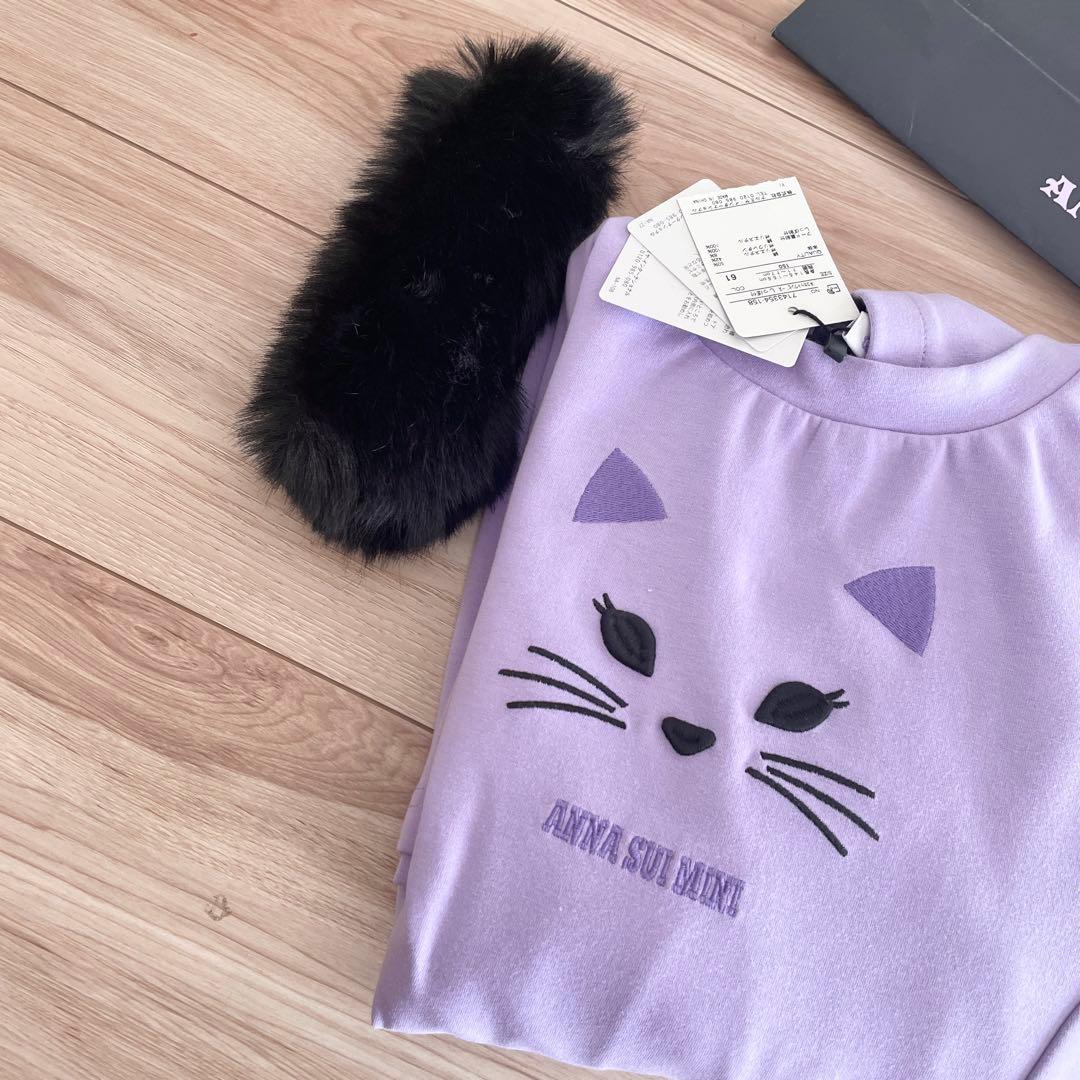 新品　アナスイミニ　ネコカットワンピース しっぽ付　150