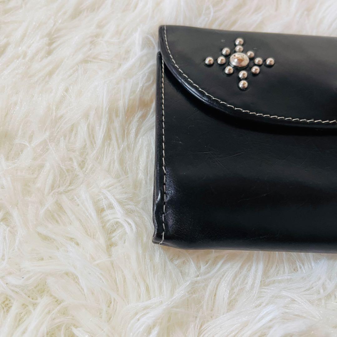 ホワイトハウスコックス 三つ折り財布 ブライドルレザー 本革 スタッズ