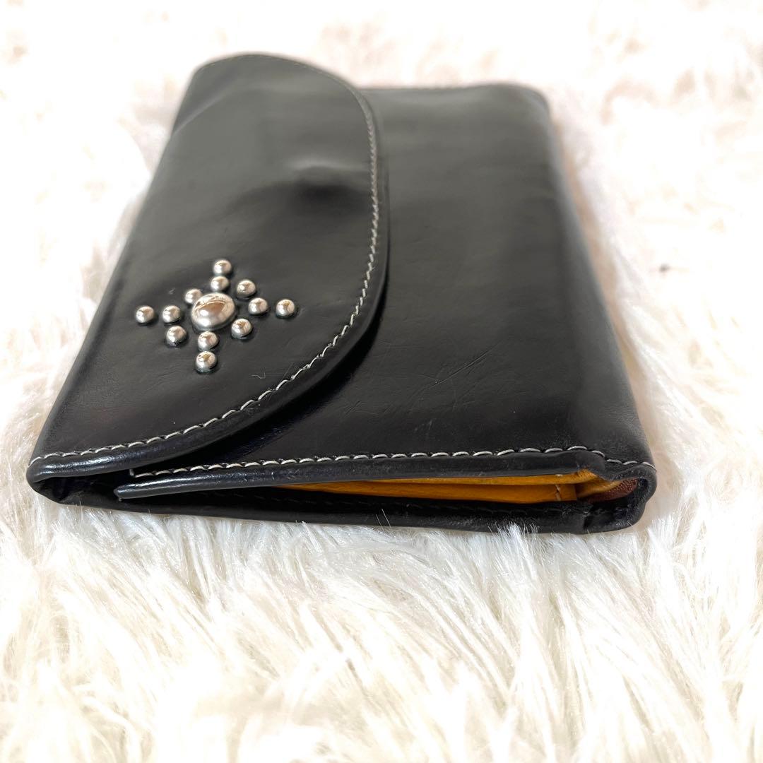 ホワイトハウスコックス 三つ折り財布 ブライドルレザー 本革 スタッズ