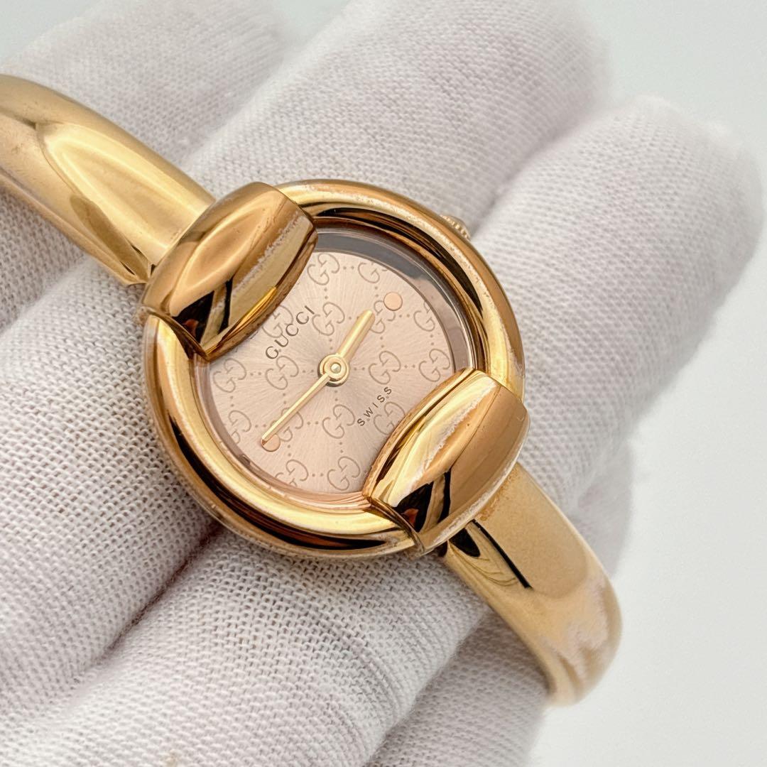 【希少・電池新品・完備】GUCCI 1400L ゴールド GG柄 ラウンド