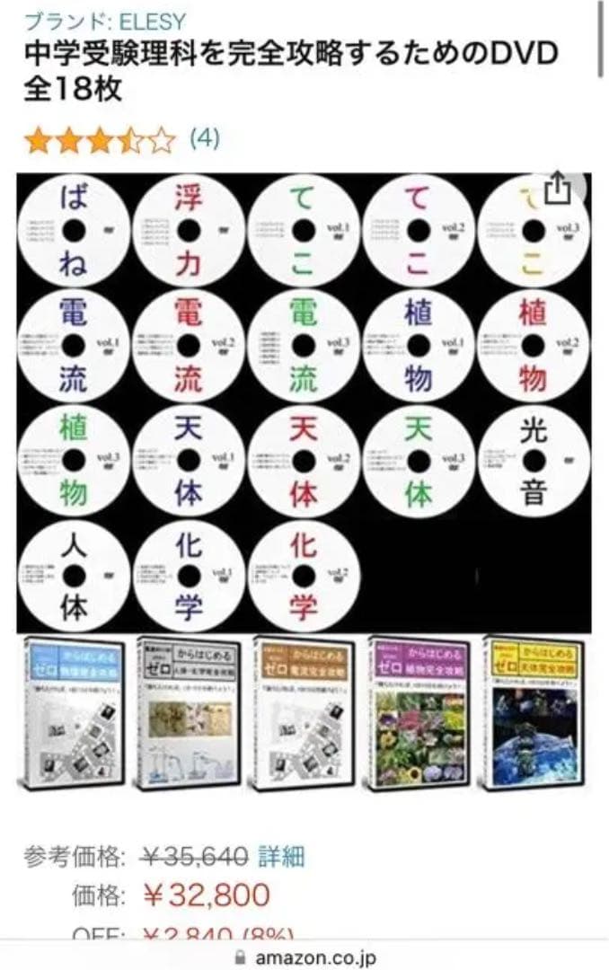 中学受験理科を完全攻略するためのDVD全18枚