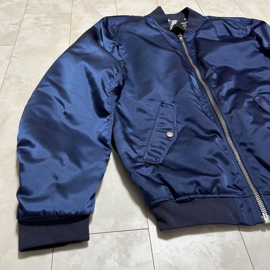 メゾンキツネ ネイビー MA-1 フライトジャケット L ブルゾン