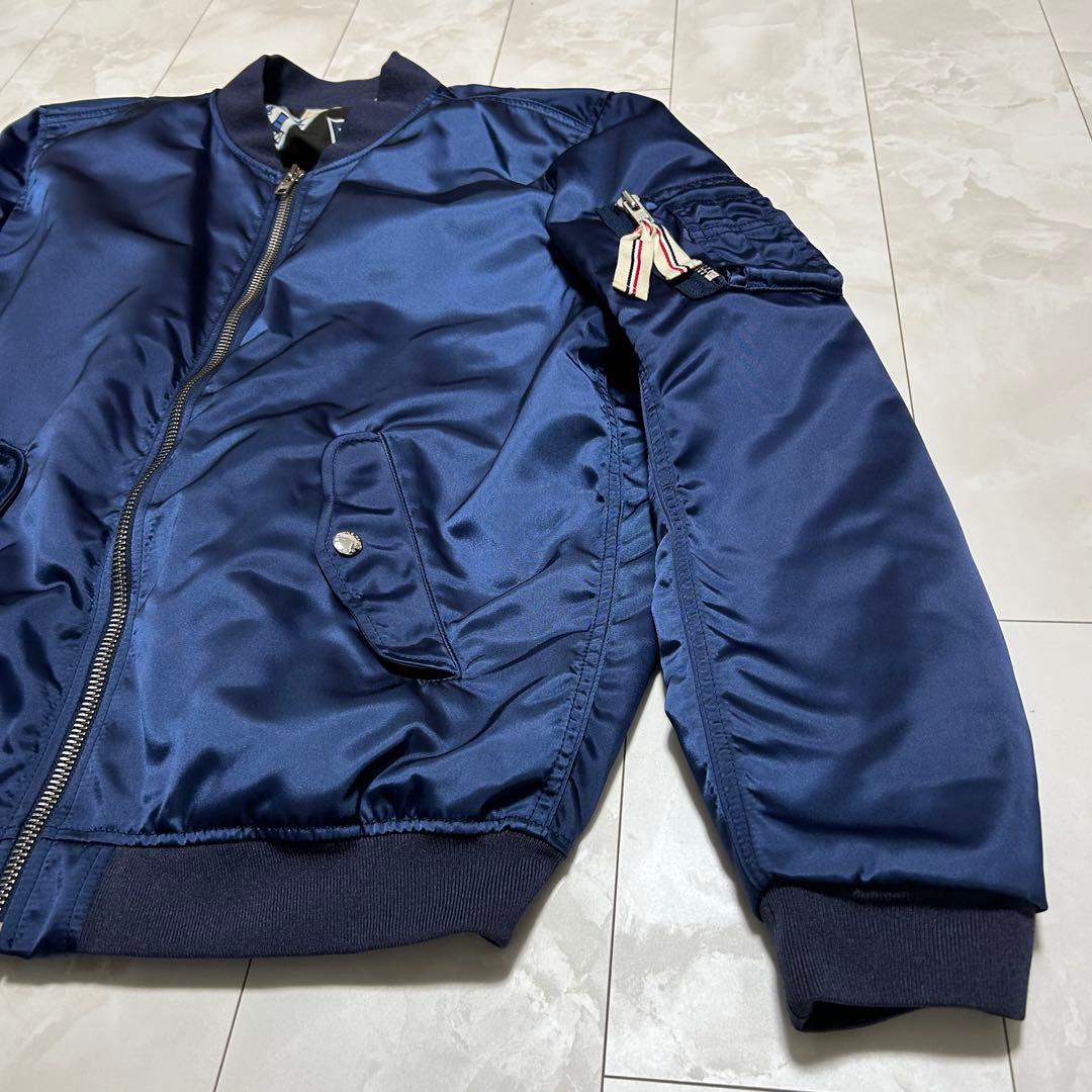 メゾンキツネ ネイビー MA-1 フライトジャケット L ブルゾン