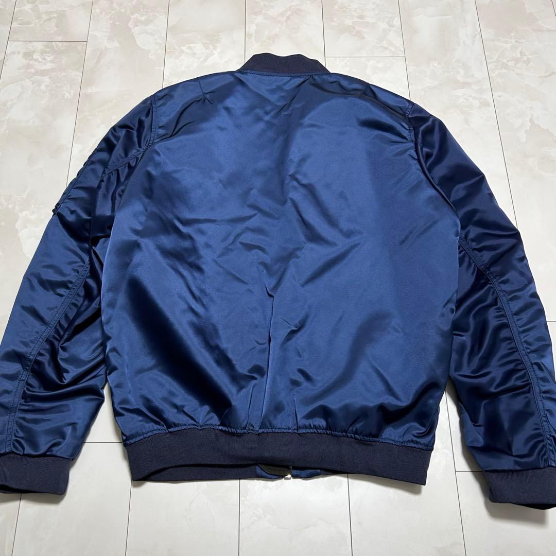 メゾンキツネ ネイビー MA-1 フライトジャケット L ブルゾン