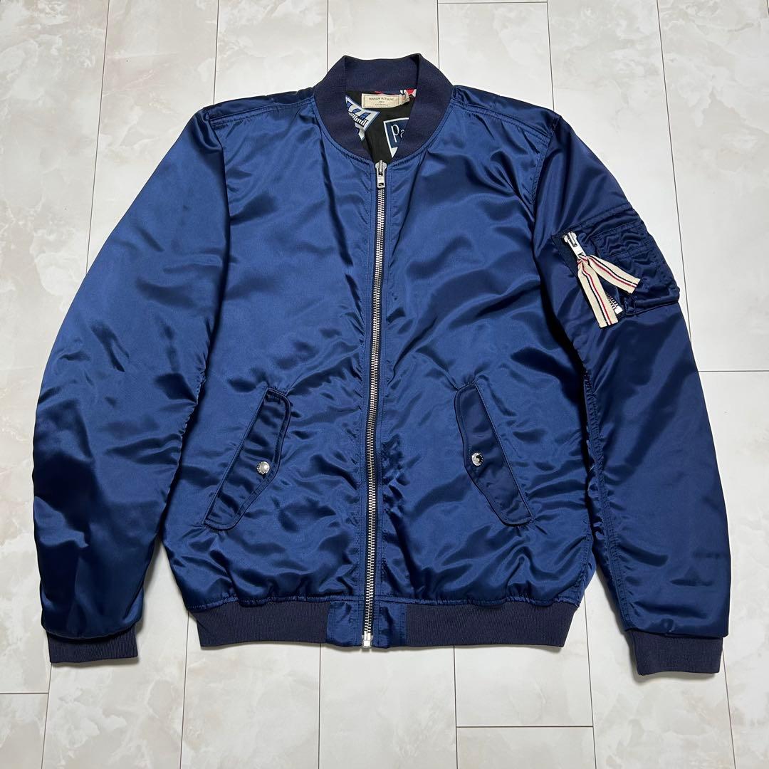 メゾンキツネ ネイビー MA-1 フライトジャケット L ブルゾン