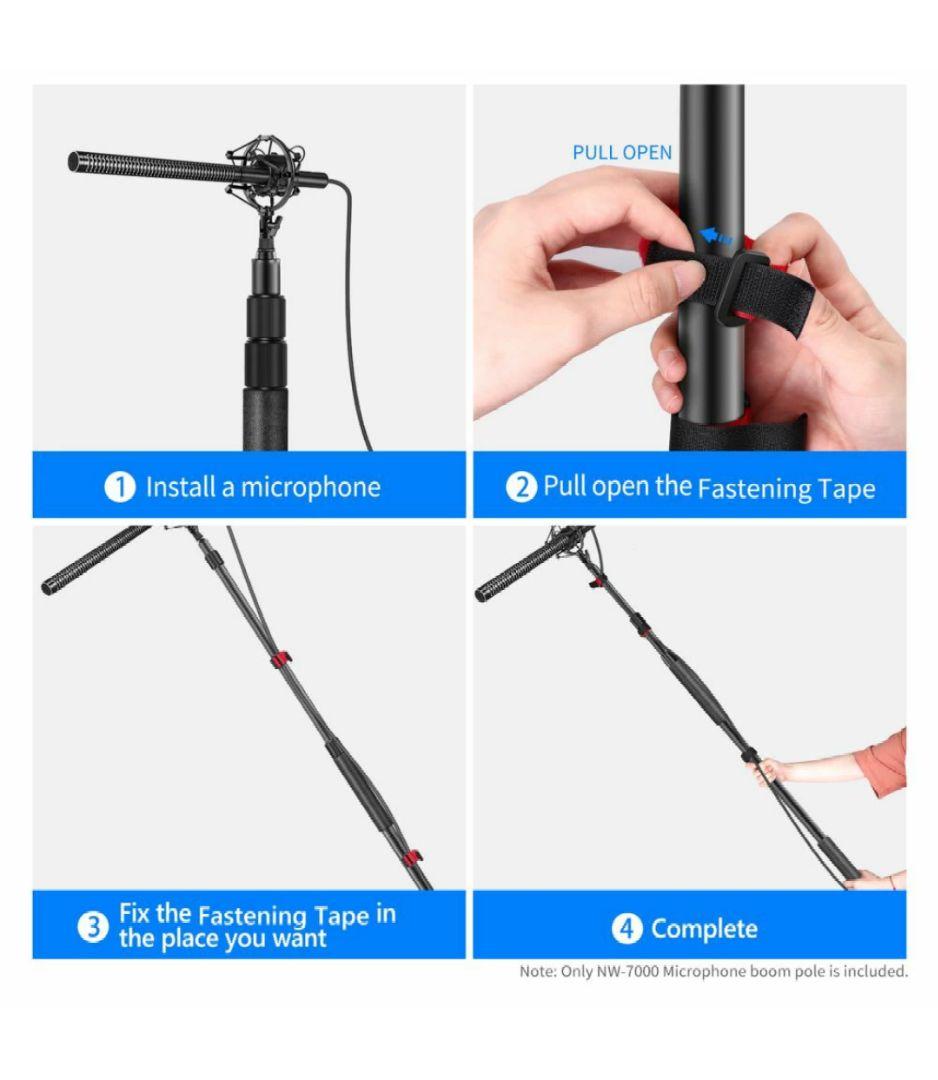 MICOLIVE ウィンドシールド・ショックマウント、ポール付き