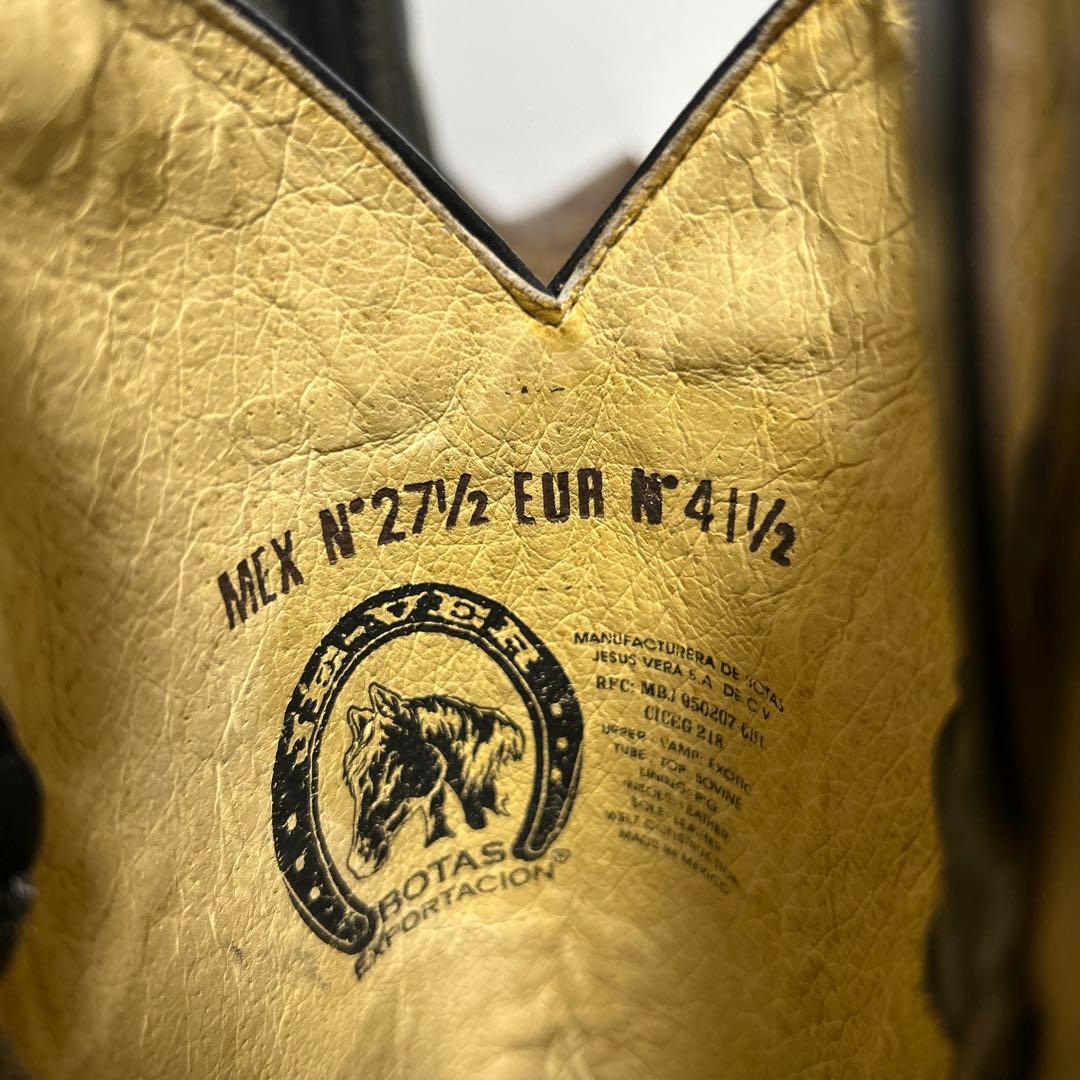 メキシコ製BOTAS JE-VERウエスタンブーツ エキゾチックレザー271/2