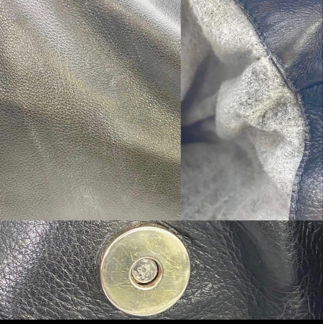 グッチ バンブー トート バッグ ショルダー 革 黒 EO584 gucci