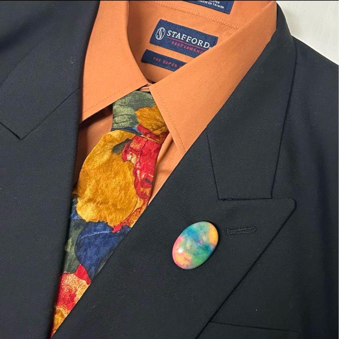 STAFFORD ブラック ダブルブレストスーツ