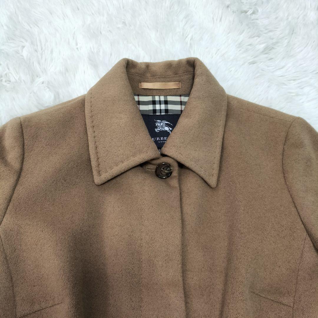 【バーバリーロンドン】 アンゴラ混 ノヴァ ステン カラーコート 大きいサイズ