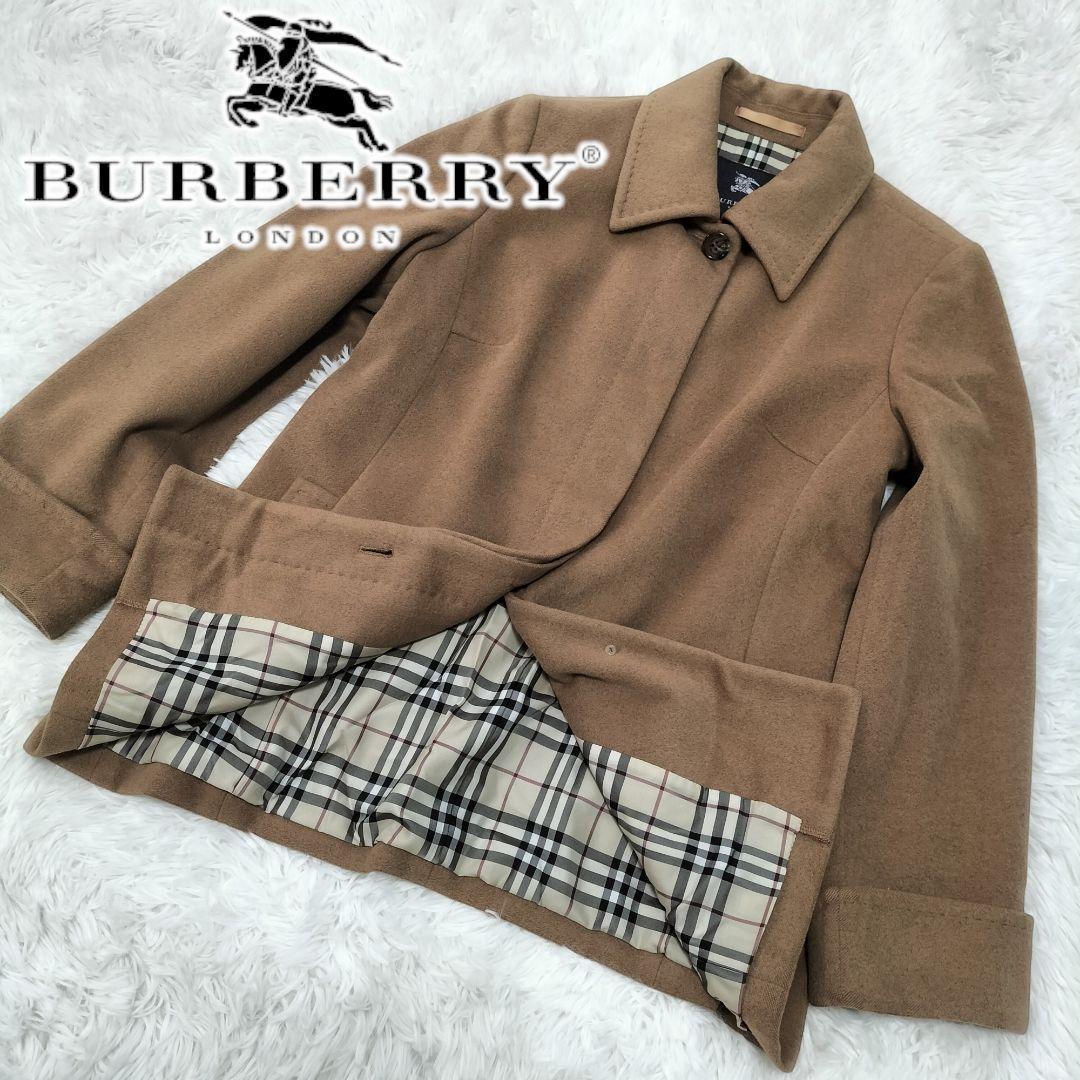 【バーバリーロンドン】 アンゴラ混 ノヴァ ステン カラーコート 大きいサイズ