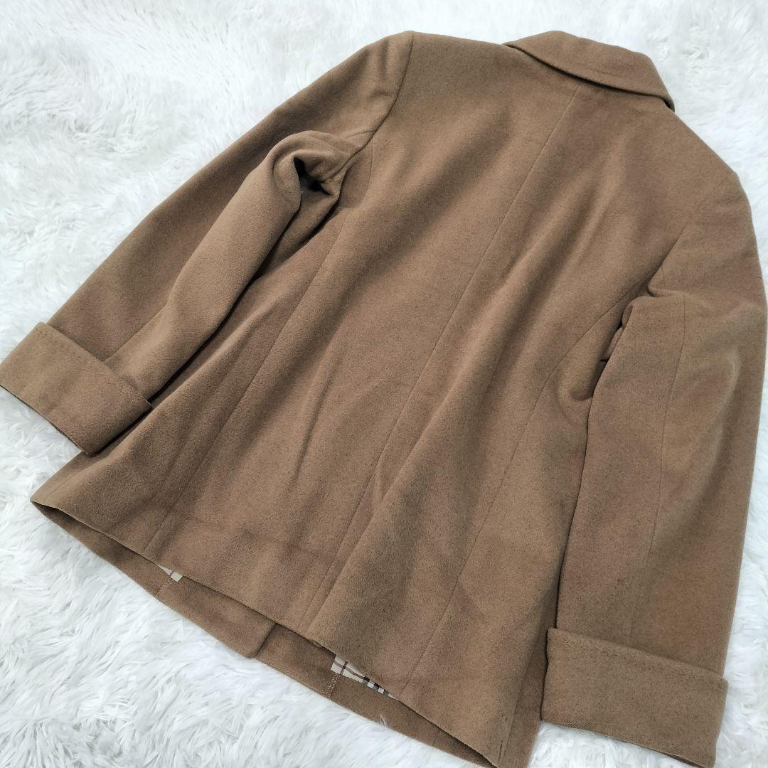 【バーバリーロンドン】 アンゴラ混 ノヴァ ステン カラーコート 大きいサイズ