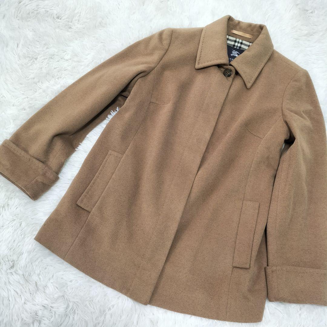 【バーバリーロンドン】 アンゴラ混 ノヴァ ステン カラーコート 大きいサイズ