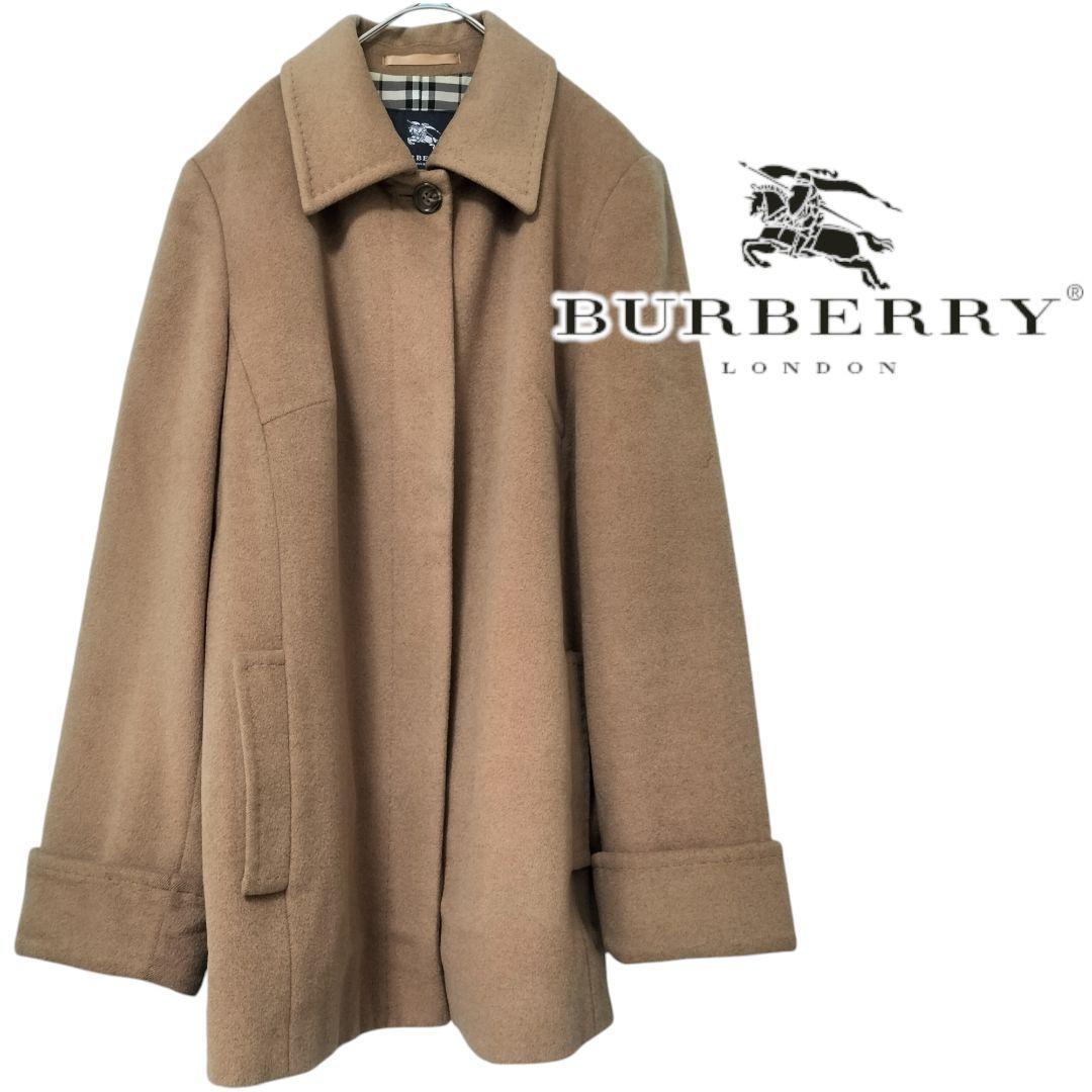 【バーバリーロンドン】 アンゴラ混 ノヴァ ステン カラーコート 大きいサイズ