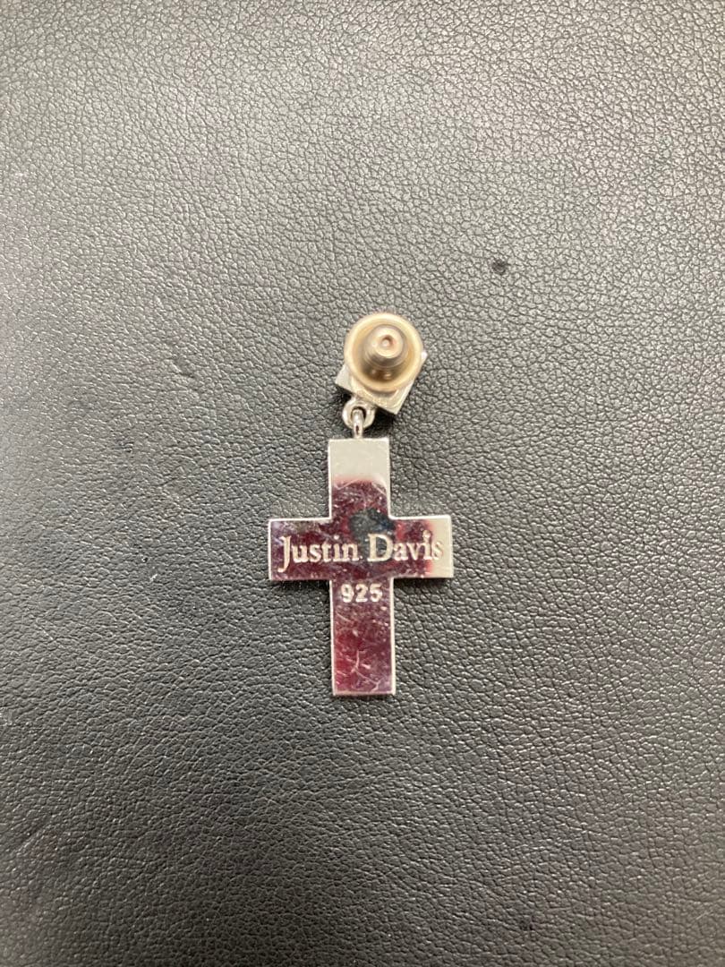 Justin Davis クロスピアス 片耳用　925 K18
