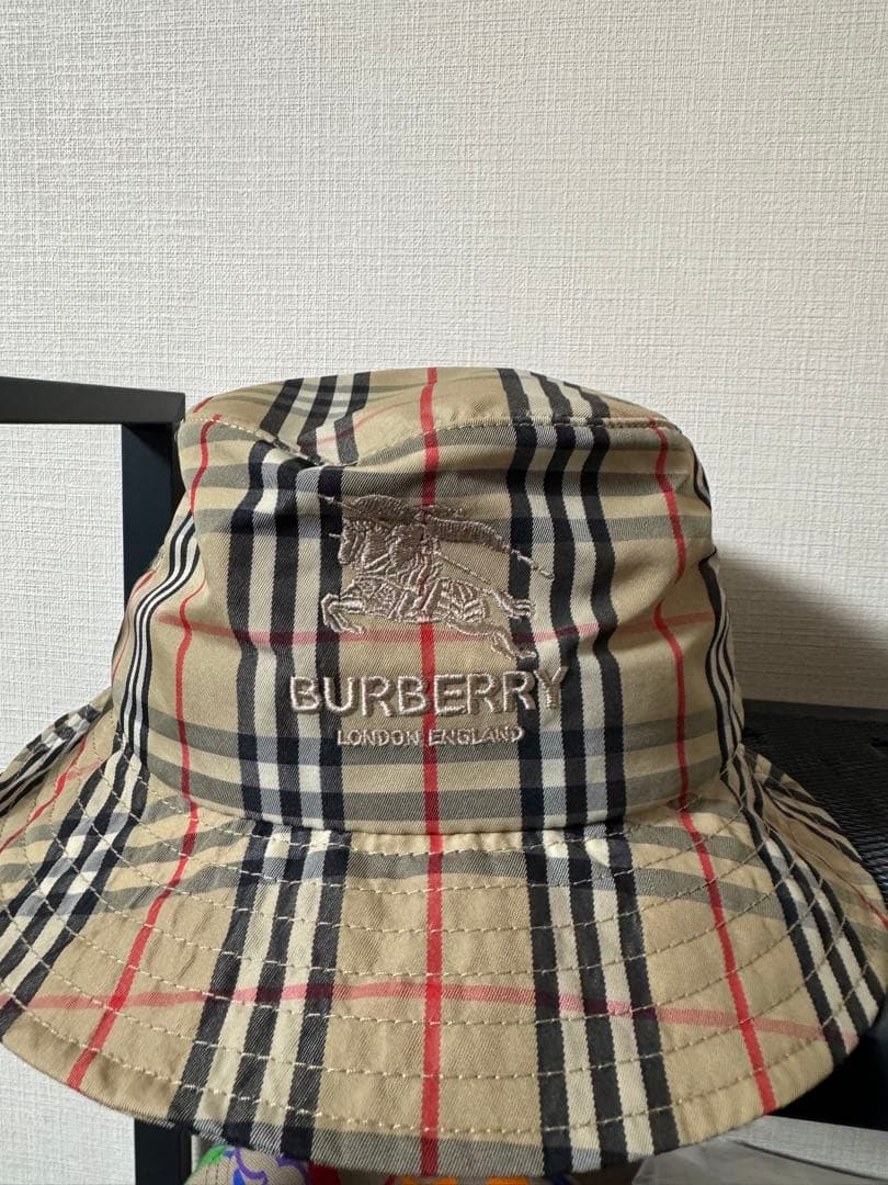 Supreme×BURBERRY チェック柄 バケットハット S/M